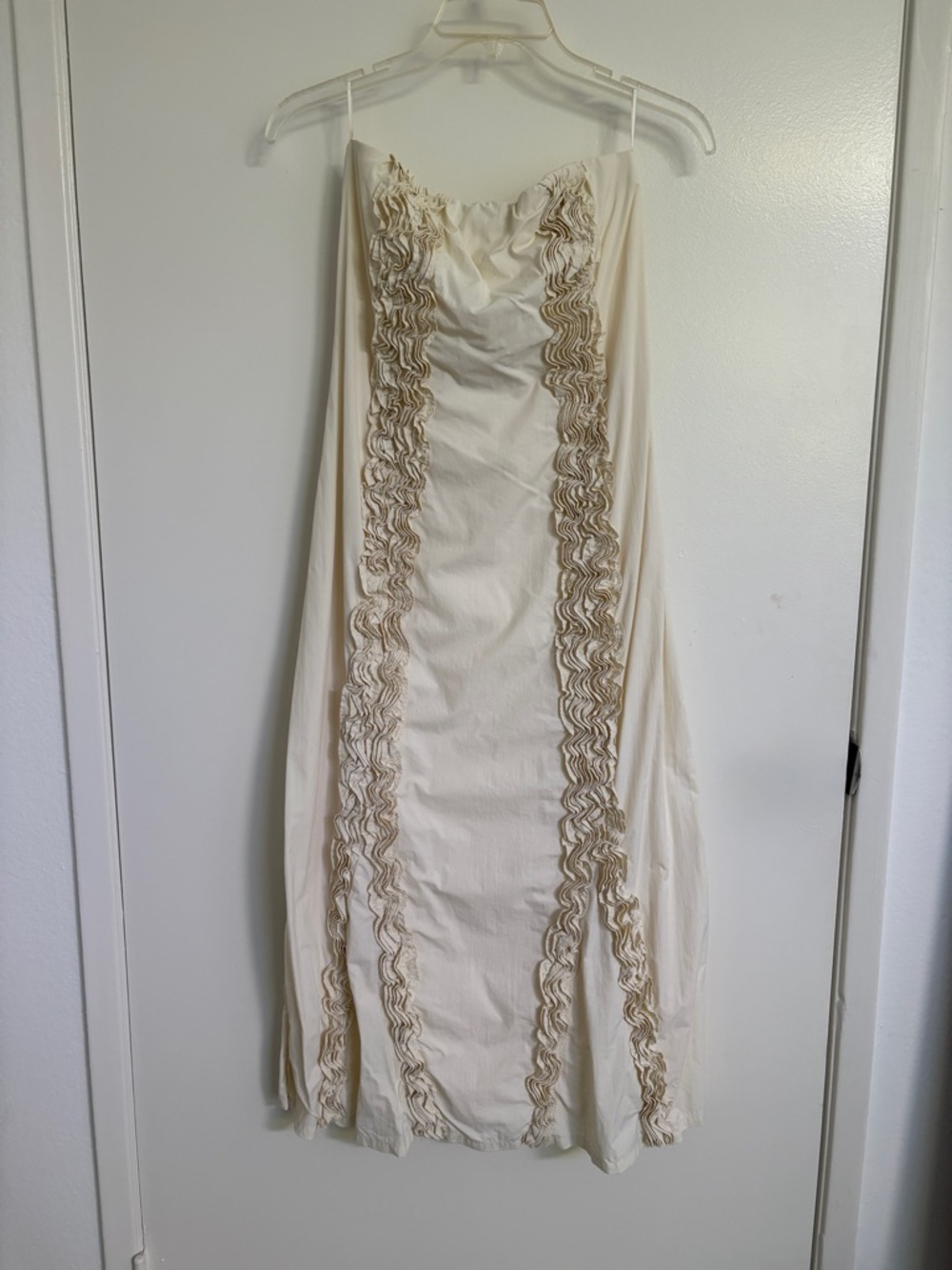 Wuthering Heights Inspired Zara Midi Dress with Embossed Ruffles Medium